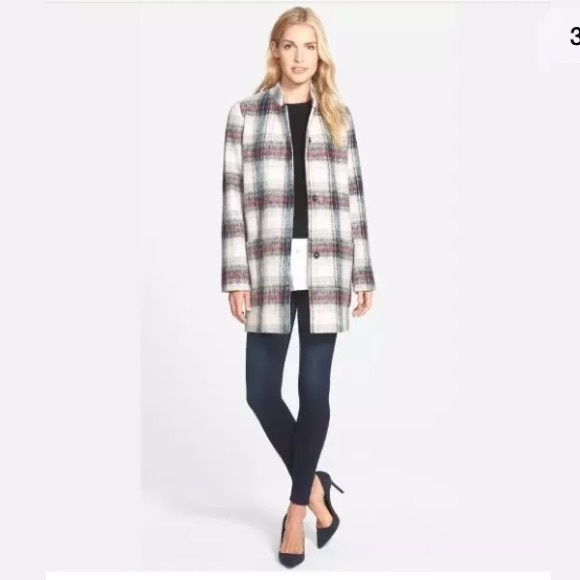 KENNETH COLE NEW YORK Plaid Peacoat - Picture 8 of 8